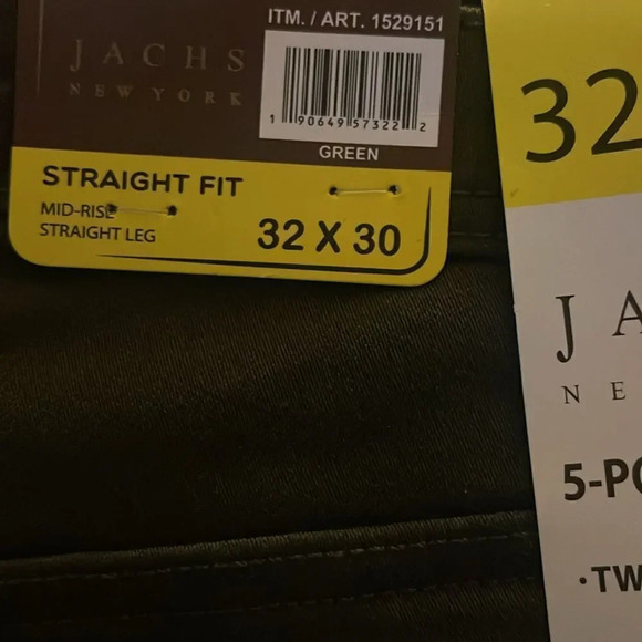 Jachs Men’s 5 Pocket Green 32x30 Straight Leg Stretch Pant #7 - Picture 5 of 6